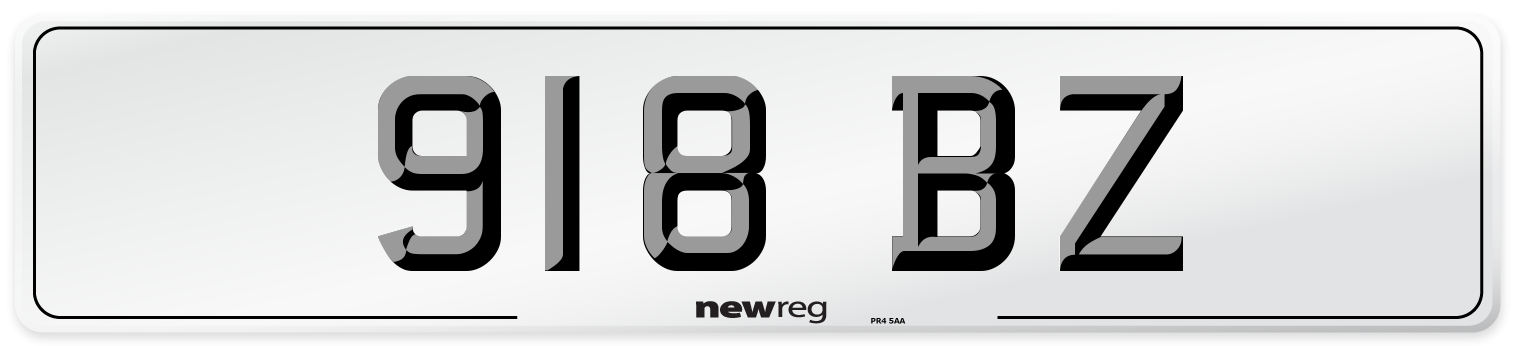 918 BZ Number Plate from New Reg